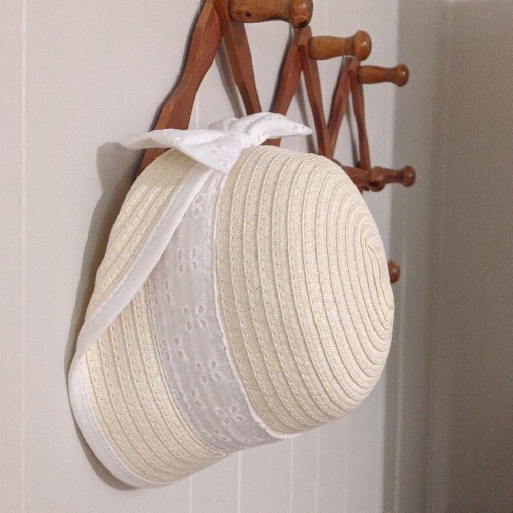 NWT Gymboree Brimmed Straw White Eyelet Sunhat